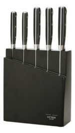 Set X 5 Cuchillos Acero Forjado Profesional C/ Taco Otten Negro