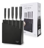 Set X 5 Cuchillos Acero Forjado Profesional C/ Taco Otten Negro - Imagen 4