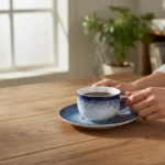 Taza De Té Porcelana Schmidt Esfera Color Azul Con Plato 200 Ml - Imagen 4