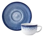 Taza De Té Porcelana Schmidt Esfera Color Azul Con Plato 200 Ml - Imagen 2