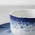 Taza De Té Porcelana Schmidt Esfera Color Azul Con Plato 200 Ml