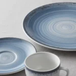 Juego Set X 12 Piezas Vajilla Porcelana Schmidt Esfera Color Celeste - Imagen 3