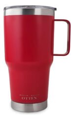 Vaso Térmico Acero C/ Manija Otten 800 Ml Rojo Lisa