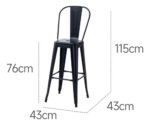 Silla De Hierro Tipo Industrial C/ Respaldo Otten - Imagen 8