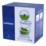 X3 Contenedores Redondo En Caja Pure Box Luminarc Vidrio Color Azul Marino