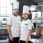 Chaqueta De Chef Para Cocina Manga Corta Unisex Otten Blanco L