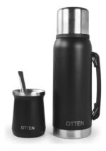 Set Termo Mate Acero Inoxidable C/ Bombilla Otten 1l - BAZAR CHEF - Imagen 2