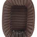 Panera Plastico Trenzada Rectangular Calidad Premium 27 Cm Color Marrón