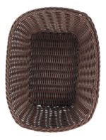 Panera Plastico Trenzada Rectangular Calidad Premium 27 Cm Color Marrón