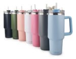 Vaso Térmico Acero C/ Manija Y Sorbete Otten 1 Lt Celeste - Imagen 7