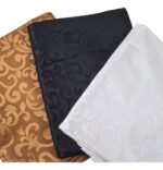 Mantel Redondo Jacquard Tela Poliéster Otten 2,6 Mts Blanco Geométrico - Imagen 7