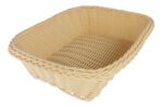 Panera Plastico Trenzada Rectangular Calidad Premium 27 Cm Color Crema Lisa - Imagen 2
