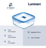 Contenedor Hermetico Cuadrado Luminarc Pure Box 760 Ml Azul Marino - Imagen 5