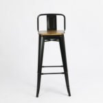 Banqueta Alta Hierro Y Madera C/ Respaldo Otten 77 Cm - Imagen 9