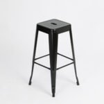 Banqueta Alta Tipo Industrial Hierro Otten 77cm Hierro Pintado Negro