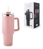 Vaso Térmico Acero C/ Manija Y Sorbete Otten 1 Lt Rosa Viejo Lisa - Imagen 5