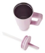 Vaso Térmico Acero C/ Manija Y Sorbete Otten 700 Ml Rosa - Imagen 3