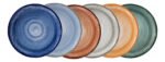 Set x 6 Platos Playos 27cm Porcelana Schmidt Esfera Color Celeste - Imagen 2