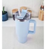 Vaso Térmico Acero C/ Manija Y Sorbete Otten 1 Lt Celeste - Imagen 9