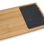 Tabla Picar Picada Servir De Bambu Con Piedra Pizarra Pizarra Marrón