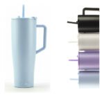 Vaso Térmico Acero C/ Sorbete Y Manija Otten 1 Lt Celeste Lisa - Imagen 5