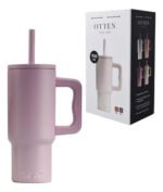 Vaso Térmico Acero C/ Manija Y Sorbete Otten 700 Ml Rosa - Imagen 4