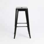 Banqueta Alta Tipo Industrial Hierro Otten 77cm Hierro Pintado Negro - Imagen 3