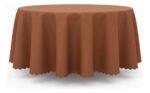 Mantel Redondo De Tela Poliéster Otten 3,2 Mts Marrón Lisa