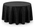 Mantel Redondo Jacquard Tela Poliéster Otten 3,2 Mts Negro Geométrico