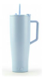 Vaso Térmico Acero C/ Sorbete Y Manija Otten 1 Lt Celeste Lisa