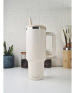 Vaso Térmico Acero Con Sorbete Y Manija Otten 1 Lt Blanco Lisa - Imagen 7
