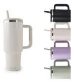 Vaso Térmico Acero Con Sorbete Y Manija Otten 1 Lt Blanco Lisa - Imagen 3