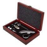 Set Kit De Vino 5 Piezas En Caja De Madera Ideal Para Regalo