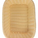 Panera Plastico Trenzada Rectangular Calidad Premium 27 Cm Color Crema Lisa