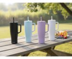 Vaso Térmico Acero C/ Sorbete Y Manija Otten 1 Lt Celeste Lisa - Imagen 7