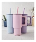 Vaso Térmico Acero C/ Manija Y Sorbete Otten 700 Ml Rosa - Imagen 7