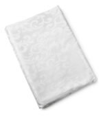 Mantel Redondo Jacquard Tela Poliéster Otten 2,6 Mts Blanco Geométrico - Imagen 3