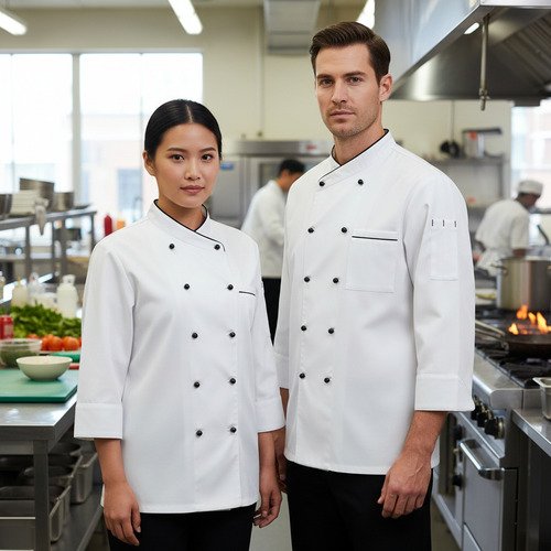 D_819387-MLA100387049201_122025-O CHAQUETA DE CHEF BLANCA MANGA LARGA XL - TF505-16 - Imagen 1