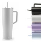 Vaso Térmico Acero C/ Sorbete Y Manija Otten 1 Lt Blanco - Imagen 5