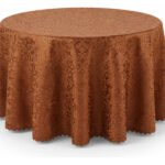 Mantel Redondo Jacquard Tela Poliéster Otten 3,2 Mts Marrón