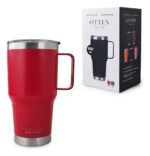 Vaso Térmico Acero C/ Manija Otten 800 Ml Rojo Lisa - Imagen 2
