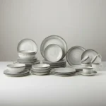 Juego Set X 20 Piezas Porcelana Schmidt Esfera Color Gris - Imagen 4
