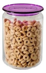 Frasco Hermetico De Vidrio 1 Litro Plano Jar Luminarc Color Violeta - Imagen 2