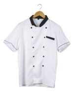Chaqueta De Chef Para Cocina Manga Corta Unisex Otten Blanco L - Imagen 5