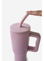 Vaso Térmico Acero C/ Manija Y Sorbete Otten 700 Ml Rosa - Imagen 5