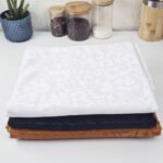 Mantel Redondo Jacquard Tela Poliéster Otten 2,6 Mts Blanco Geométrico - Imagen 5
