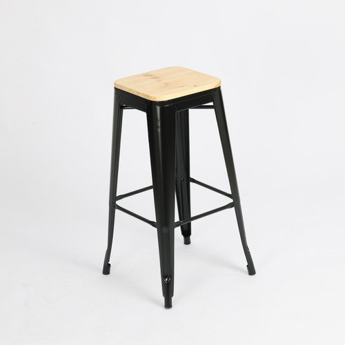 D_884537-MLA103000862797_122025-O Banqueta Alta Industrial Hierro Y Madera Otten 76cm Hierro Pintado Negro - Imagen 1
