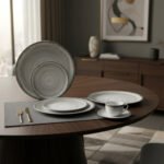 Juego Set X 20 Piezas Porcelana Schmidt Esfera Color Gris - Imagen 3