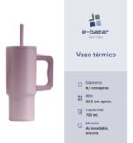 Vaso Térmico Acero C/ Manija Y Sorbete Otten 700 Ml Rosa - Imagen 10