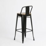 Banqueta Alta Hierro Y Madera C/ Respaldo Otten 77 Cm - Imagen 8